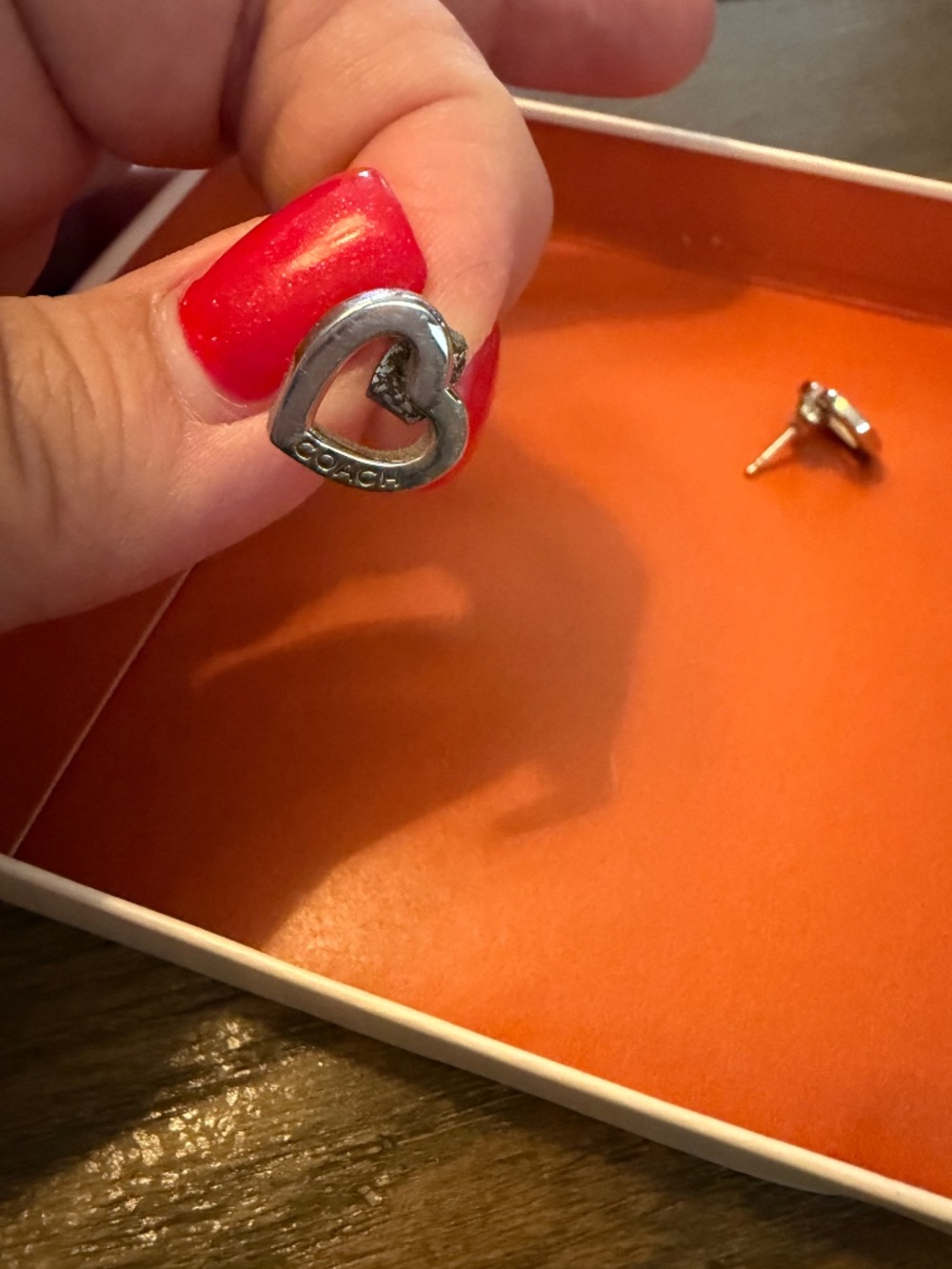 Coach Heart Studs - Picture 2 of 2